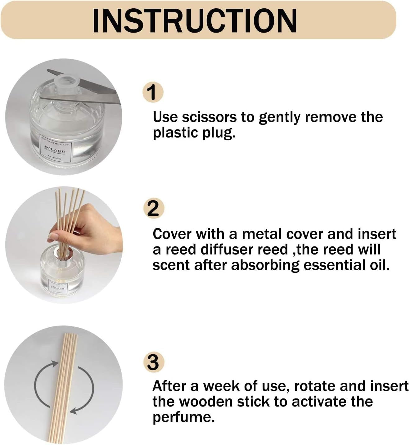 Reed Diffuser Sticks Aromatic Stress Relief Sandalwood Diffuser Room Diffusers with Sticks