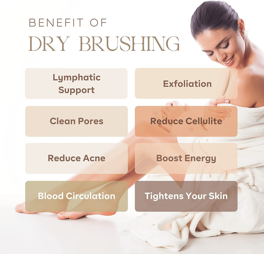 Brosse Corps a Sec - Brosse Exfoliante Corps Idéale Pour Peau Sèche, Drainage Lymphatique, Cellulite - Brosse Douche De Massage En Bois Et Poils Naturels De Sanglier