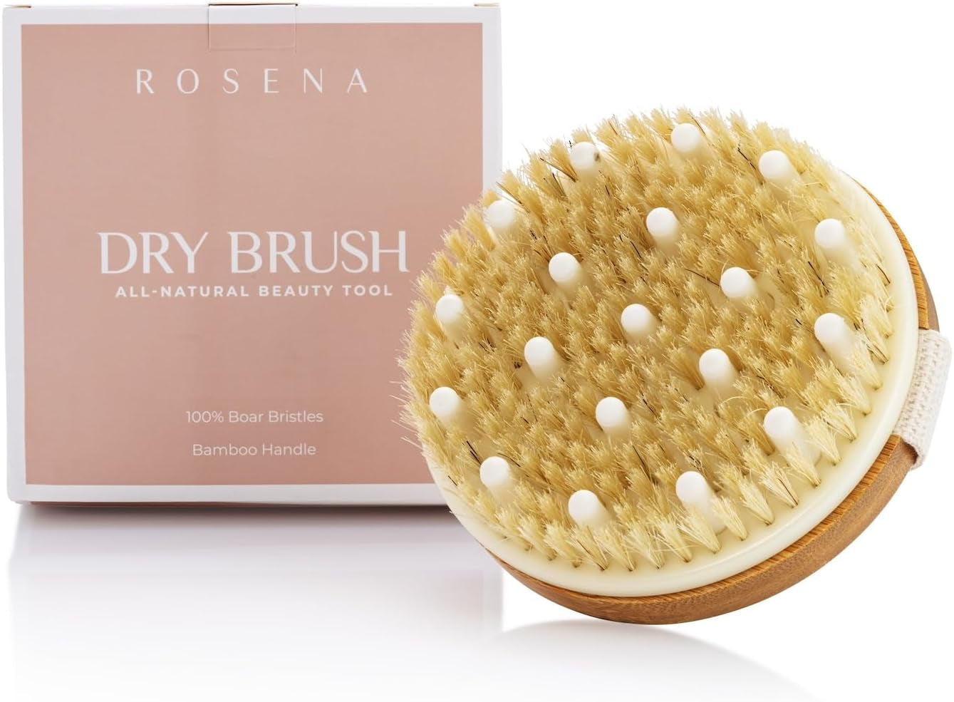 Brosse Corps a Sec - Brosse Exfoliante Corps Idéale Pour Peau Sèche, Drainage Lymphatique, Cellulite - Brosse Douche De Massage En Bois Et Poils Naturels De Sanglier
